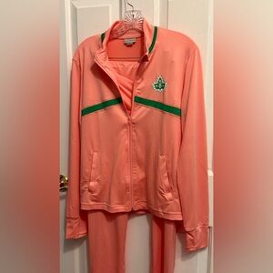 Alpha Kappa Alpha - Pink & Green light weight track suit